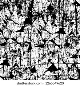 Vector grunge overlay texture. Black and white background. Abstract monochrome image includes a faded effect in dark tones