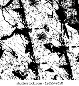 Vector grunge overlay texture. Black and white background. Abstract monochrome image includes a faded effect in dark tones