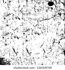 Vector grunge overlay texture. Black and white background. Abstract monochrome image includes a faded effect in dark tones