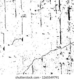 Vector grunge overlay texture. Black and white background. Abstract monochrome image includes a faded effect in dark tones