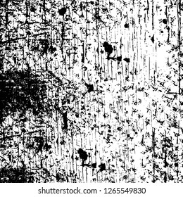 Vector grunge overlay texture. Black and white background. Abstract monochrome image includes a faded effect in dark tones