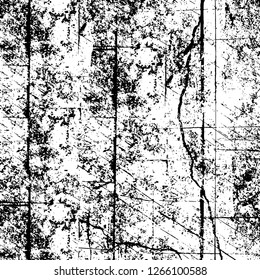 Vector grunge overlay texture. Black and white background. Abstract monochrome image includes a faded effect in dark tones