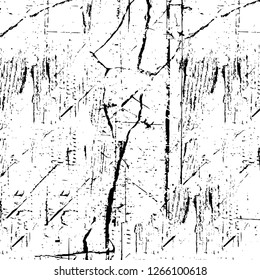 Vector grunge overlay texture. Black and white background. Abstract monochrome image includes a faded effect in dark tones