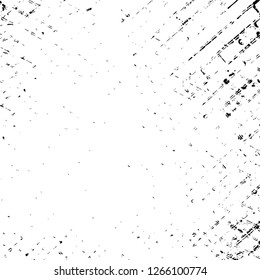 Vector grunge overlay texture. Black and white background. Abstract monochrome image includes a faded effect in dark tones