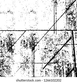 Vector grunge overlay texture. Black and white background. Abstract monochrome image includes a faded effect in dark tones
