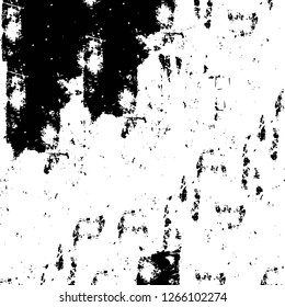 Vector grunge overlay texture. Black and white background. Abstract monochrome image includes a faded effect in dark tones