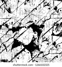 Vector grunge overlay texture. Black and white background. Abstract monochrome image includes a faded effect in dark tones