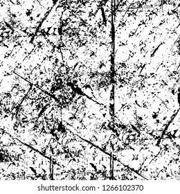Vector grunge overlay texture. Black and white background. Abstract monochrome image includes a faded effect in dark tones