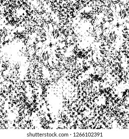 Vector grunge overlay texture. Black and white background. Abstract monochrome image includes a faded effect in dark tones