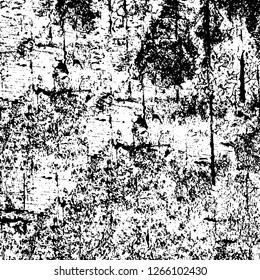 Vector grunge overlay texture. Black and white background. Abstract monochrome image includes a faded effect in dark tones