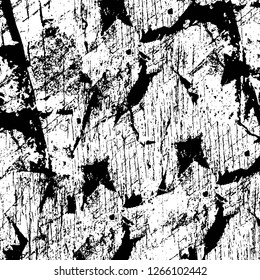 Vector grunge overlay texture. Black and white background. Abstract monochrome image includes a faded effect in dark tones