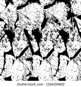 Vector grunge overlay texture. Black and white background. Abstract monochrome image includes a faded effect in dark tones