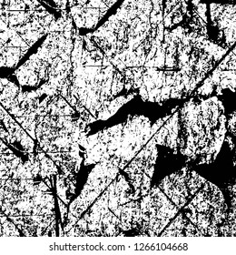 Vector grunge overlay texture. Black and white background. Abstract monochrome image includes a faded effect in dark tones