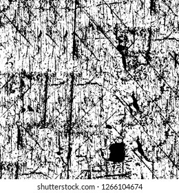 Vector grunge overlay texture. Black and white background. Abstract monochrome image includes a faded effect in dark tones