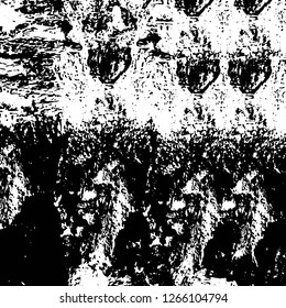 Vector grunge overlay texture. Black and white background. Abstract monochrome image includes a faded effect in dark tones