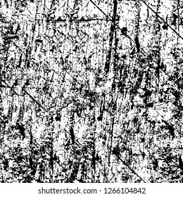 Vector grunge overlay texture. Black and white background. Abstract monochrome image includes a faded effect in dark tones