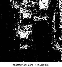 Vector grunge overlay texture. Black and white background. Abstract monochrome image includes a faded effect in dark tones