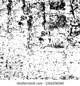 Vector grunge overlay texture. Black and white background. Abstract monochrome image includes a faded effect in dark tones