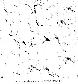 Vector grunge overlay texture. Black and white background. Abstract monochrome image includes a faded effect in dark tones