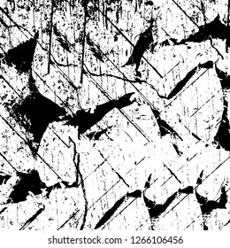 Vector grunge overlay texture. Black and white background. Abstract monochrome image includes a faded effect in dark tones