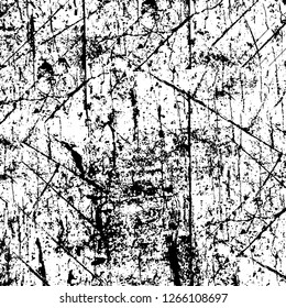 Vector grunge overlay texture. Black and white background. Abstract monochrome image includes a faded effect in dark tones