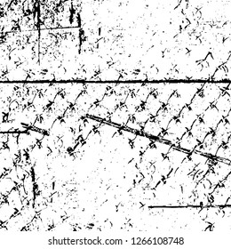 Vector grunge overlay texture. Black and white background. Abstract monochrome image includes a faded effect in dark tones