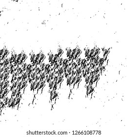 Vector grunge overlay texture. Black and white background. Abstract monochrome image includes a faded effect in dark tones