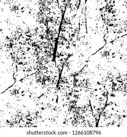 Vector grunge overlay texture. Black and white background. Abstract monochrome image includes a faded effect in dark tones