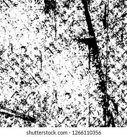 Vector grunge overlay texture. Black and white background. Abstract monochrome image includes a faded effect in dark tones