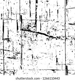 Vector grunge overlay texture. Black and white background. Abstract monochrome image includes a faded effect in dark tones