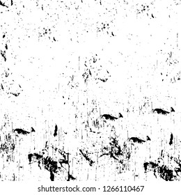 Vector grunge overlay texture. Black and white background. Abstract monochrome image includes a faded effect in dark tones