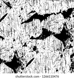 Vector grunge overlay texture. Black and white background. Abstract monochrome image includes a faded effect in dark tones
