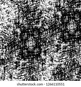 Vector grunge overlay texture. Black and white background. Abstract monochrome image includes a faded effect in dark tones