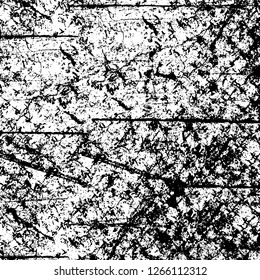 Vector grunge overlay texture. Black and white background. Abstract monochrome image includes a faded effect in dark tones