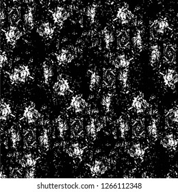 Vector grunge overlay texture. Black and white background. Abstract monochrome image includes a faded effect in dark tones