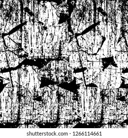 Vector grunge overlay texture. Black and white background. Abstract monochrome image includes a faded effect in dark tones