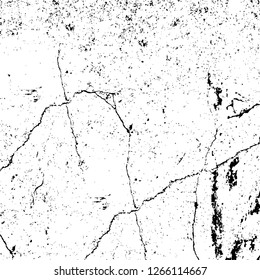 Vector grunge overlay texture. Black and white background. Abstract monochrome image includes a faded effect in dark tones