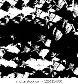 Vector grunge overlay texture. Black and white background. Abstract monochrome image includes a faded effect in dark tones