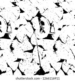 Vector grunge overlay texture. Black and white background. Abstract monochrome image includes a faded effect in dark tones