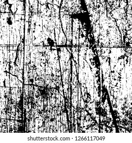 Vector grunge overlay texture. Black and white background. Abstract monochrome image includes a faded effect in dark tones