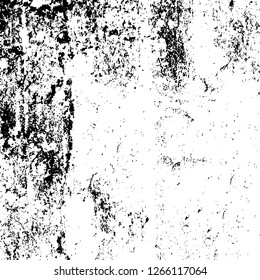 Vector grunge overlay texture. Black and white background. Abstract monochrome image includes a faded effect in dark tones