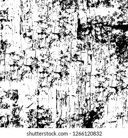 Vector grunge overlay texture. Black and white background. Abstract monochrome image includes a faded effect in dark tones