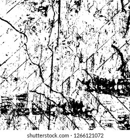 Vector grunge overlay texture. Black and white background. Abstract monochrome image includes a faded effect in dark tones