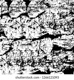 Vector grunge overlay texture. Black and white background. Abstract monochrome image includes a faded effect in dark tones