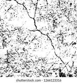 Vector grunge overlay texture. Black and white background. Abstract monochrome image includes a faded effect in dark tones