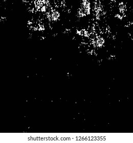 Vector grunge overlay texture. Black and white background. Abstract monochrome image includes a faded effect in dark tones