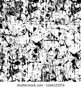 Vector grunge overlay texture. Black and white background. Abstract monochrome image includes a faded effect in dark tones