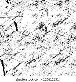 Vector grunge overlay texture. Black and white background. Abstract monochrome image includes a faded effect in dark tones