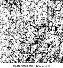 Vector grunge overlay texture. Black and white background. Abstract monochrome image includes a faded effect in dark tones