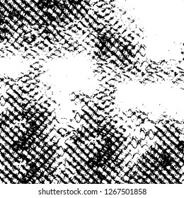 Vector grunge overlay texture. Black and white background. Abstract monochrome image includes a faded effect in dark tones